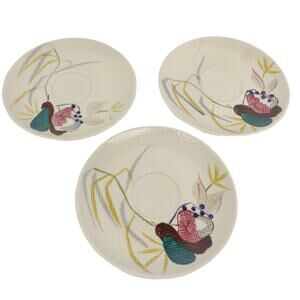 Vintage 50s Set of 3 Red Wing Pottery USA CAPISTRANO 6" Saucer Plates c1953